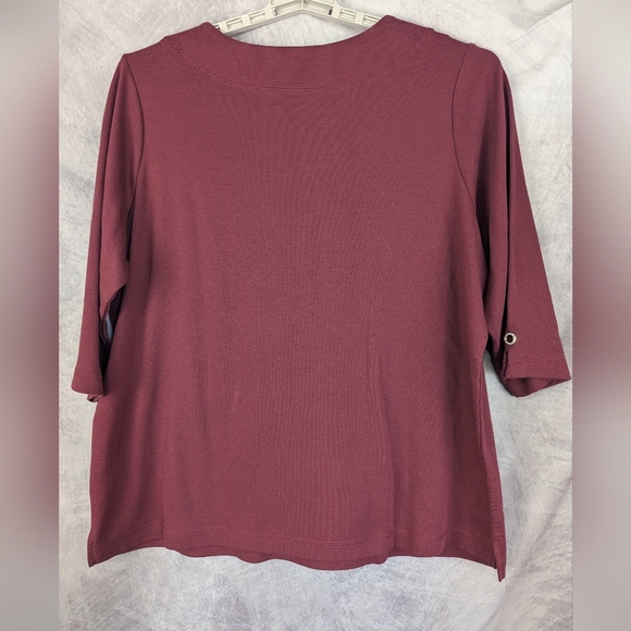 Quacker Factory 1X Rhinestone Studded Grommets Burgundy - Picture 2 of 11